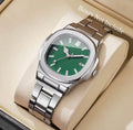 Luxury Men Business Watches Fashion Square Dial Stainless Steel Strap Quartz Watch with Calendar For Mens Clock（Without Box）