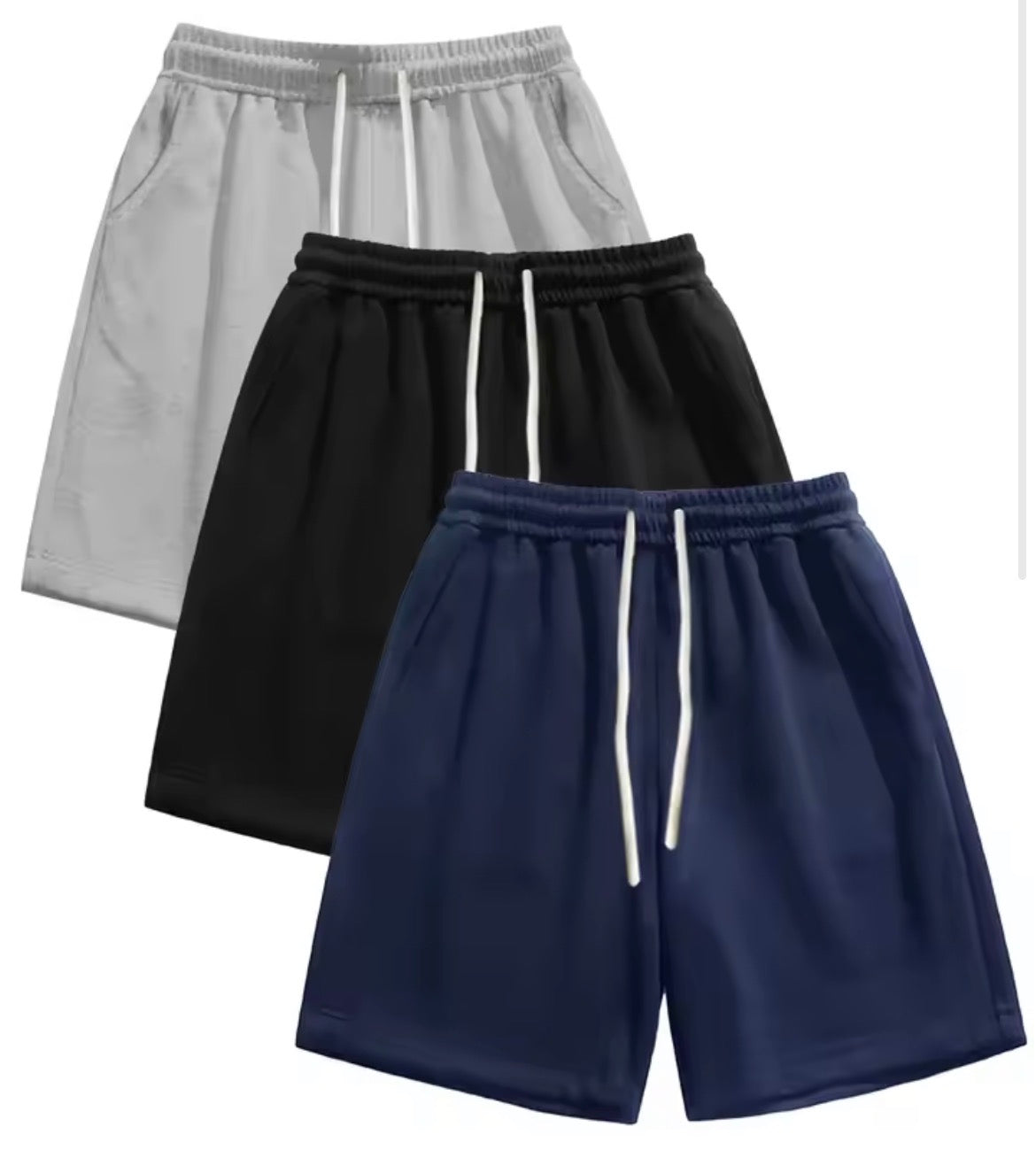 piece men's shorts, summer solid color drawstring waist regular comfortable breathable training pants, casual sports pants, suitable for outdoor running, cycling, fitness, mountaineering and other sports