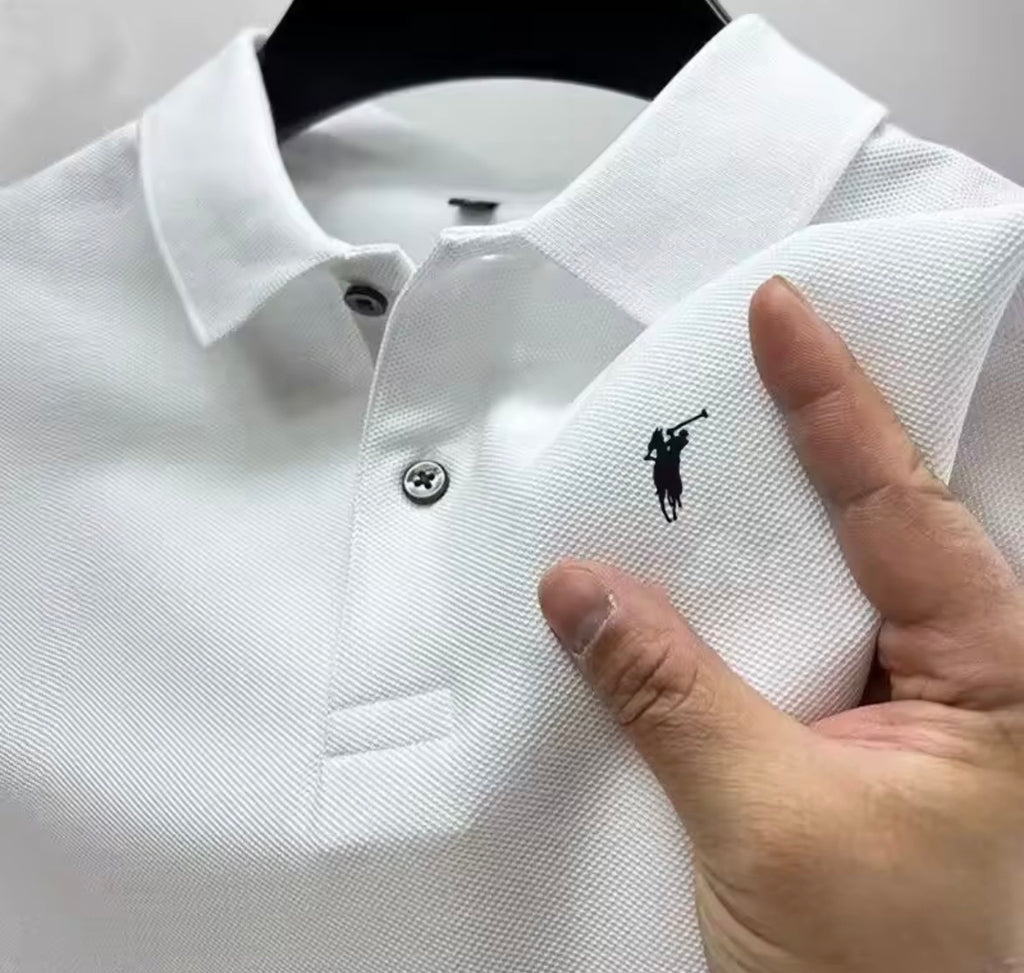High end luxury brand fashion short sleeved high-end printed polo shirt summer new men's lapel T-shirt men's clothing