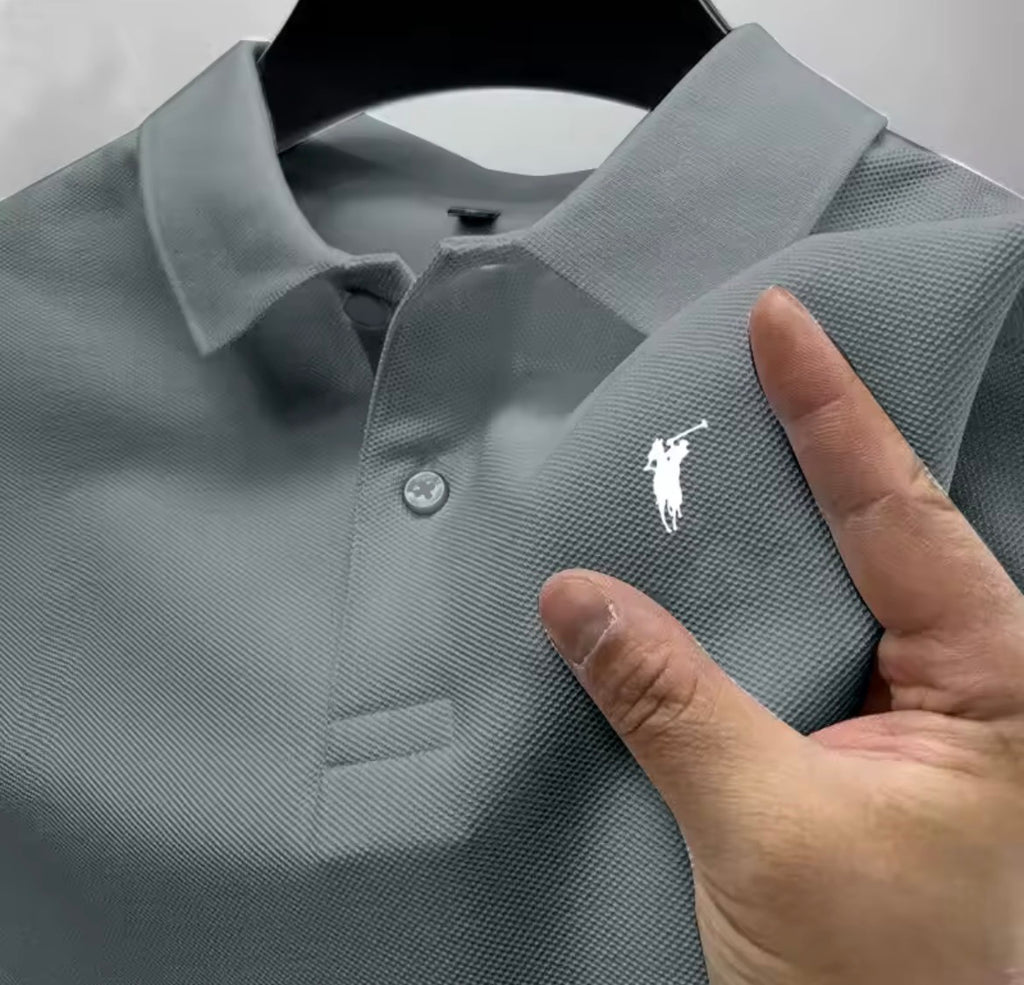 High end luxury brand fashion short sleeved high-end printed polo shirt summer new men's lapel T-shirt men's clothing
