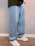 Casual Oversize Baggy Jeans Mens Spring Autumn Straight Loose Light Blue Denim Trousers Streetwear Fashion Wide Leg Pants Y2k
